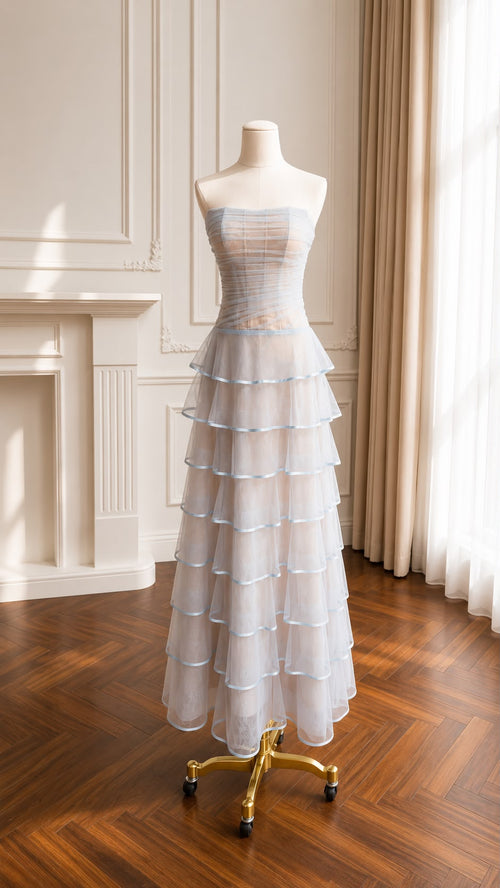 Azurielle Ruffle Maxi Dress