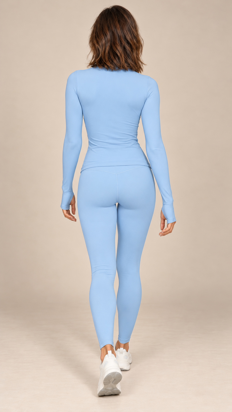 Kalinda Thumbhole Active Set — Baby Blue model back