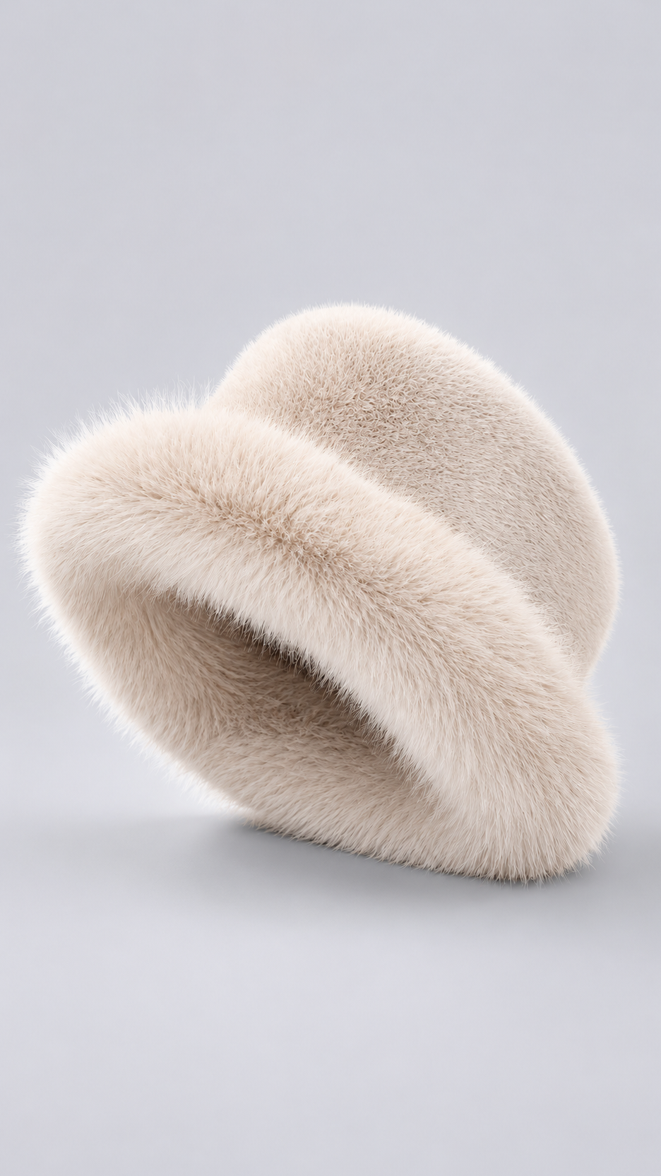 Liliane Mink-Brim Bucket Hat — Beige product only
