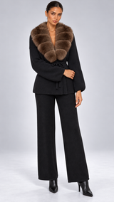 Margit Fox-Collar Knit Set