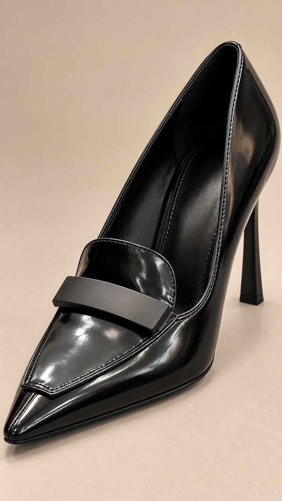 Arabella Penny-Strap Pump — Black 9.5cm shoe detail