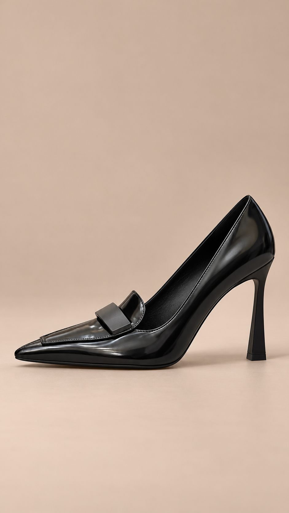 Arabella Penny-Strap Pump — Black 9.5cm shoe side