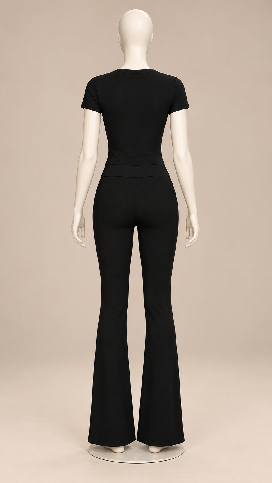 Odalys V-Waist Flare Set — Black mannequin back