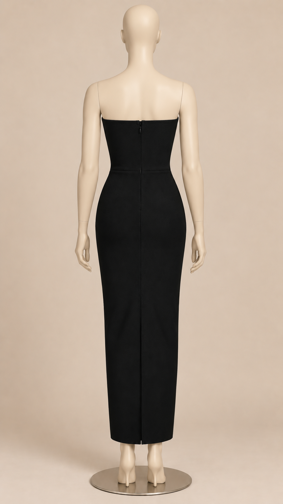 Rosella Baguette Maxi Dress — Black mannequin back