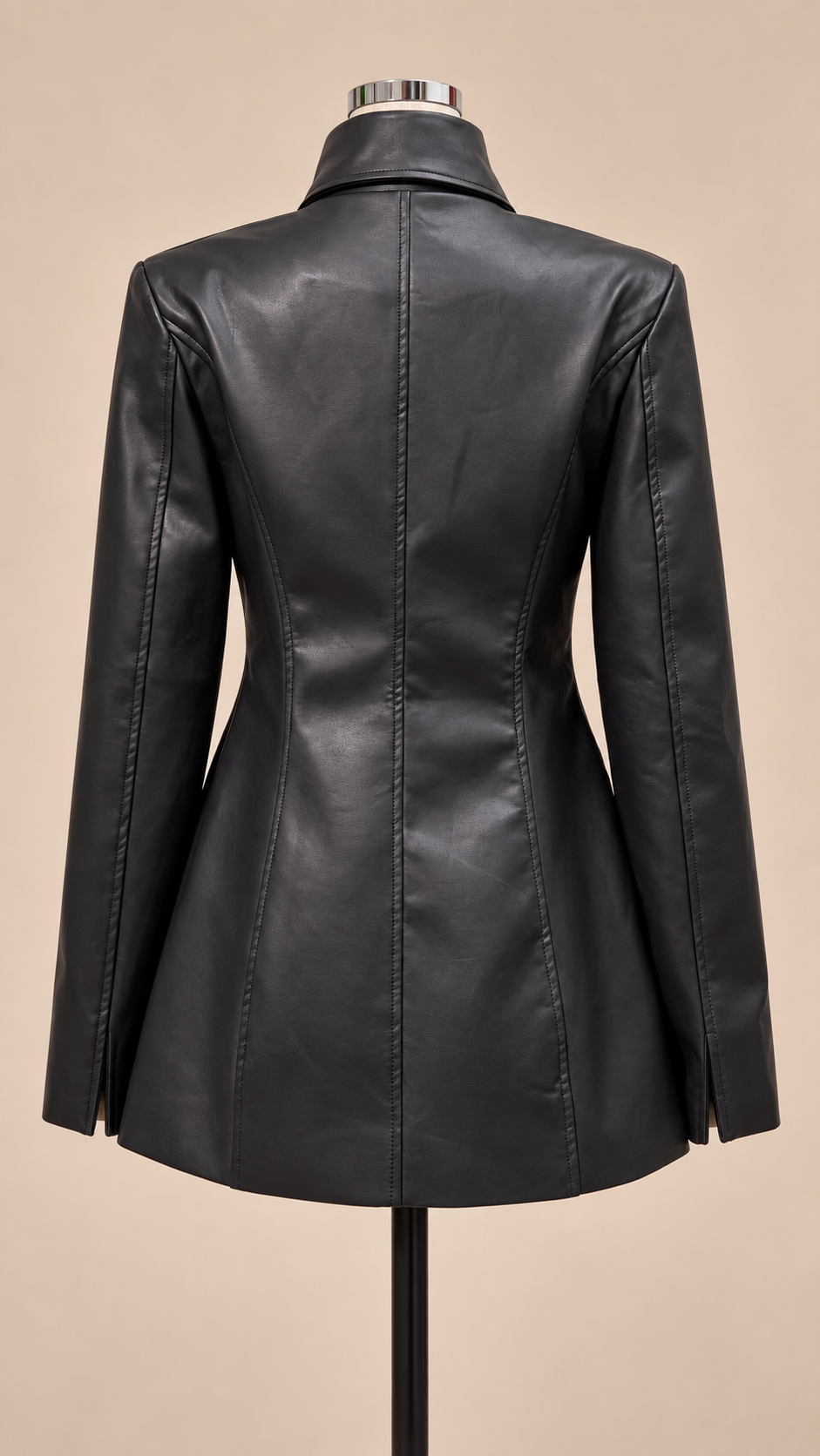 Rhea Faux-Leather Set — Black mannequin back