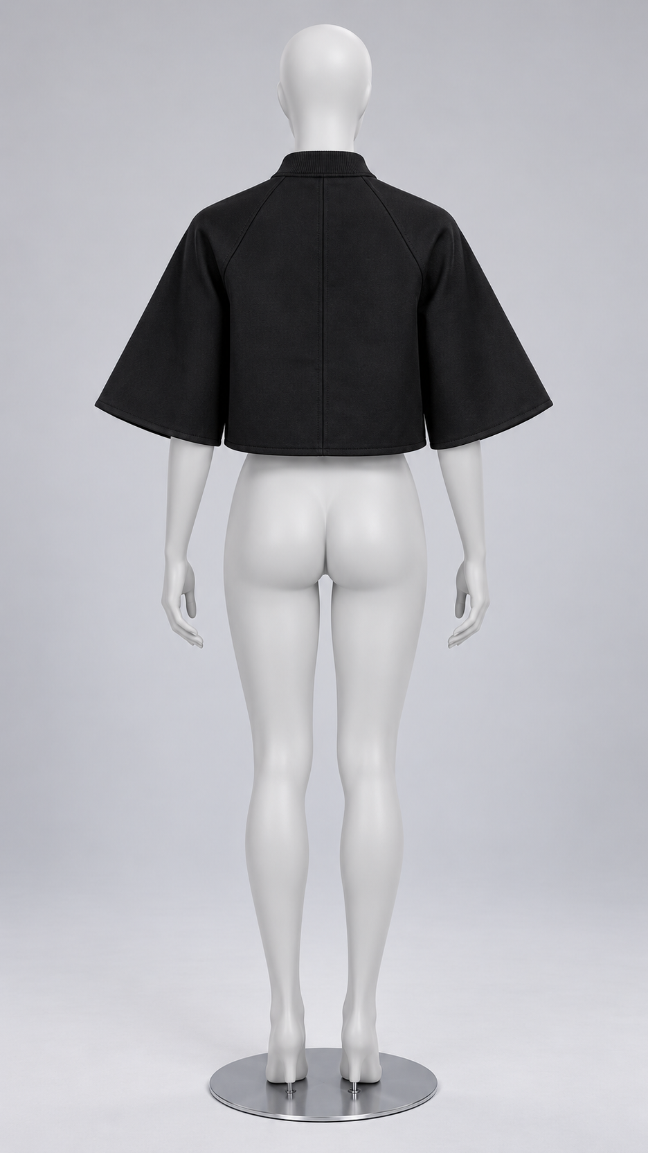 Gwendolyn Capelet Jacket — Black mannequin back