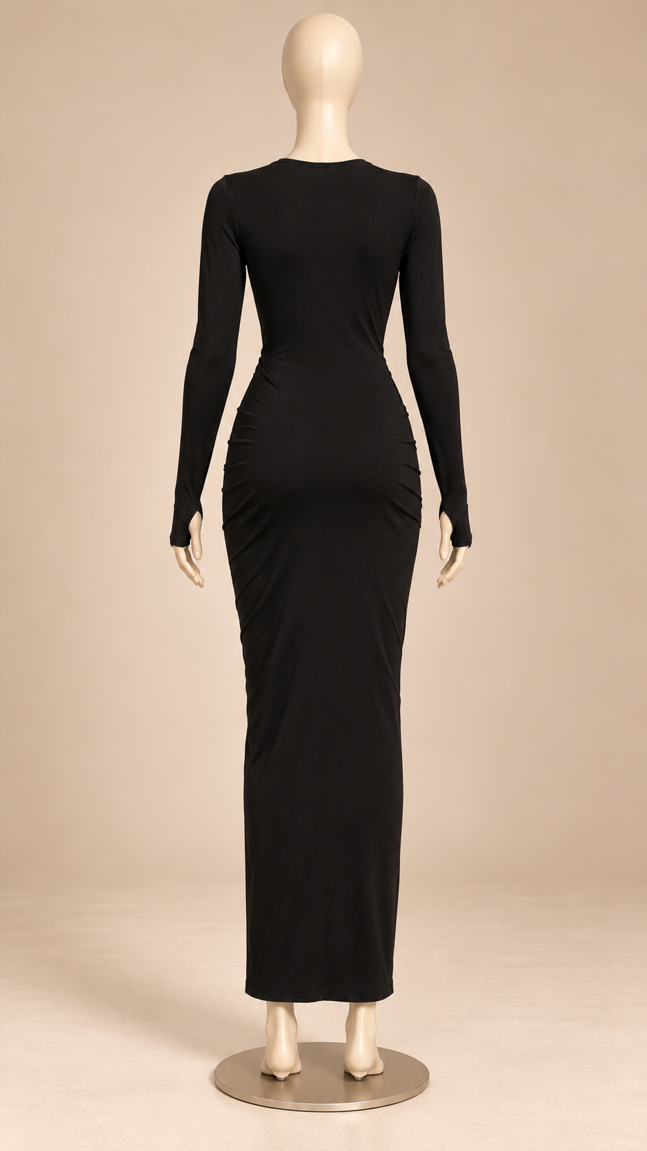 Ysolde Twist-Knot Maxi — Black mannequin back