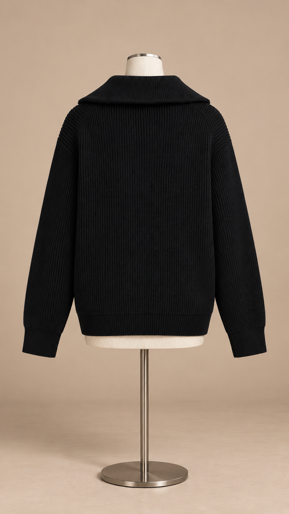 Isadora Half-Zip Sweater — Black mannequin back