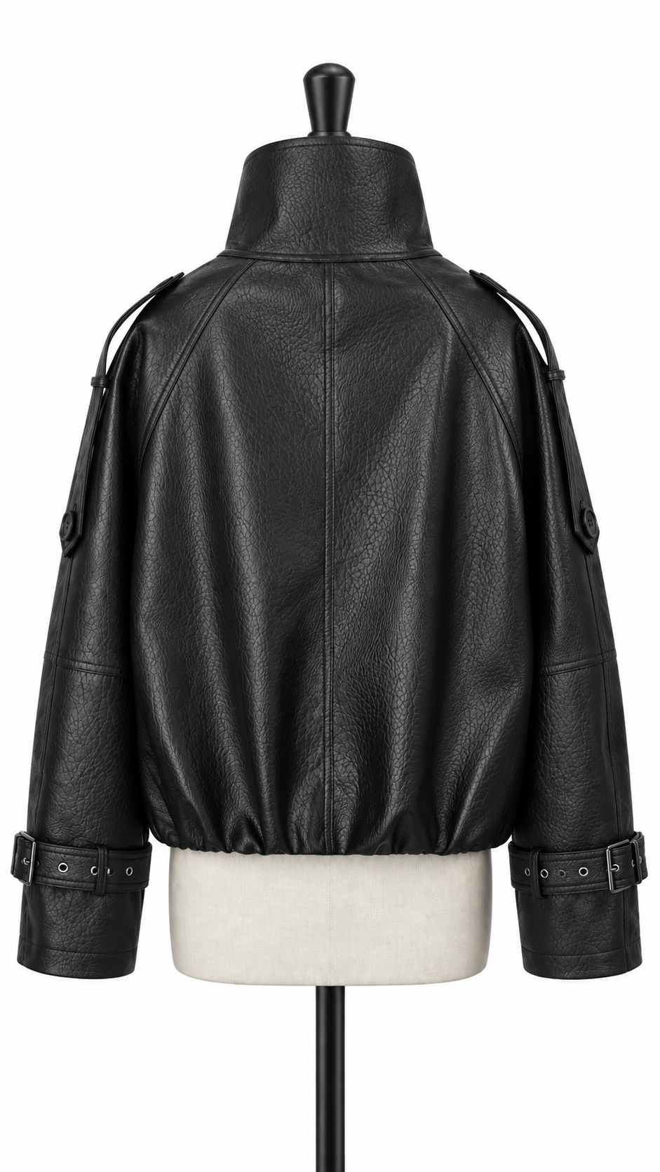 Romilly Funnel Jacket — Black mannequin back