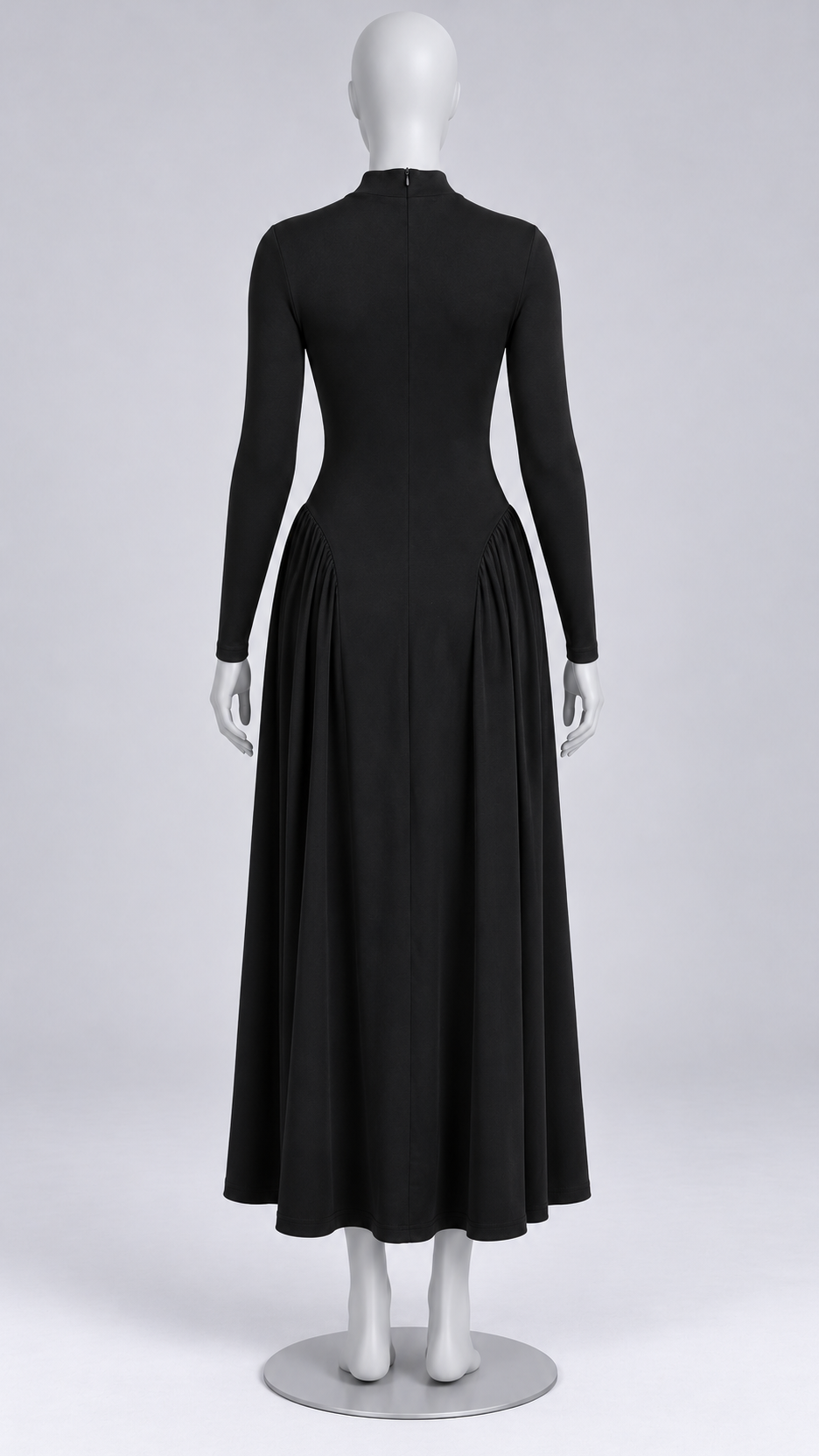 Leopoldine Mock-Neck Maxi — Black mannequin back