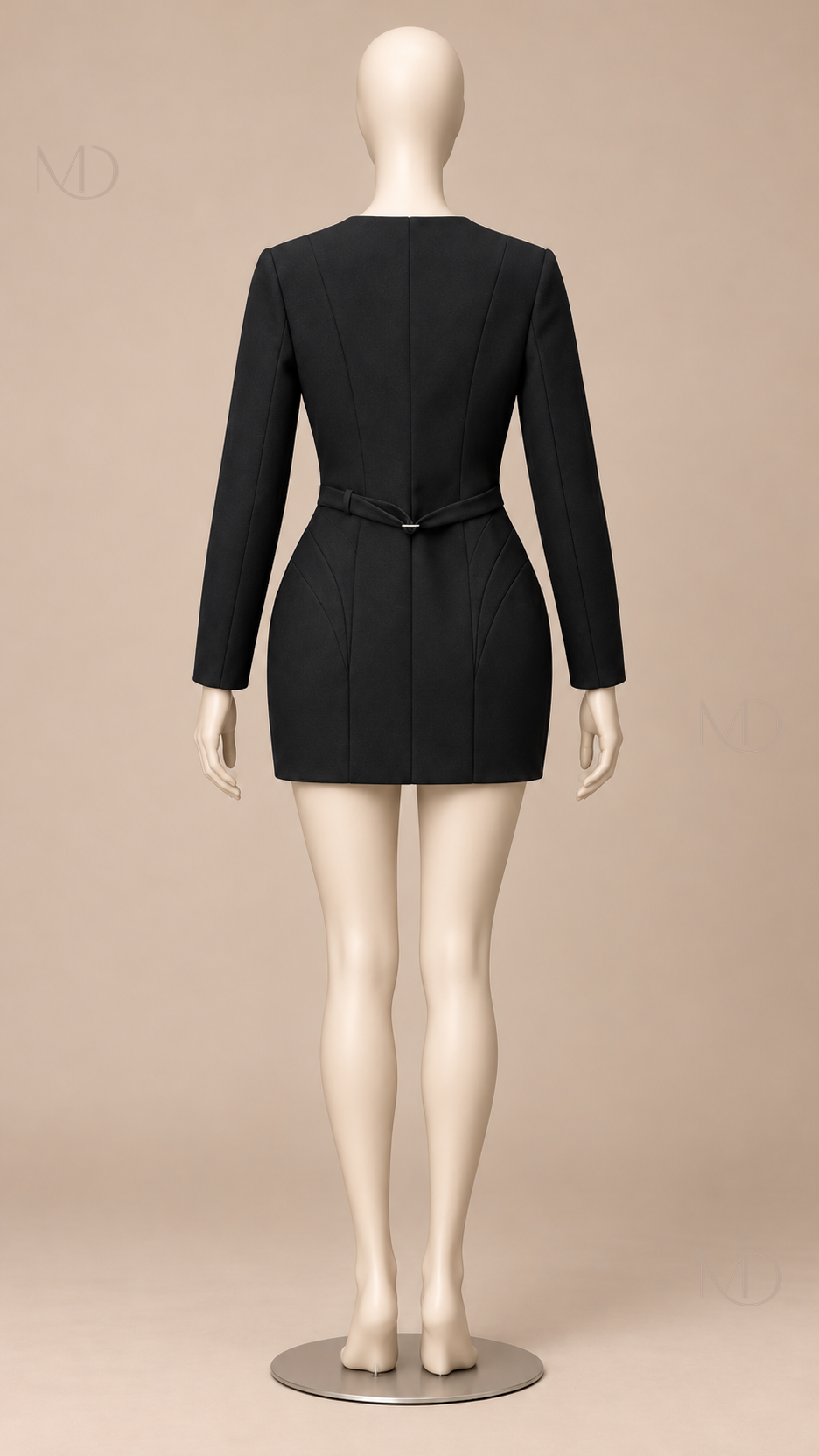 Elodie Collarless Blazer — Black mannequin back