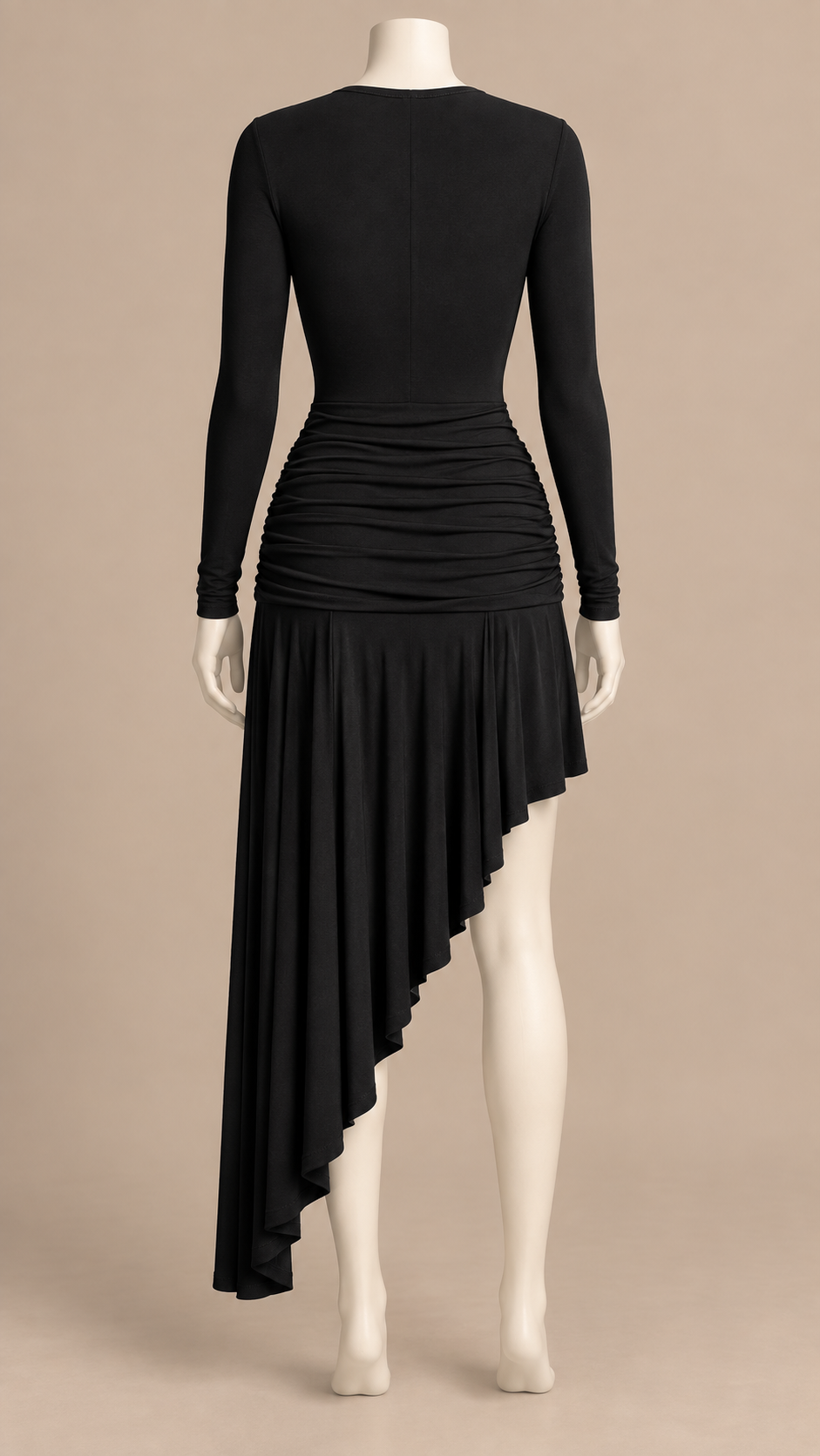 Esme Cascade Hem Maxi — Black mannequin back