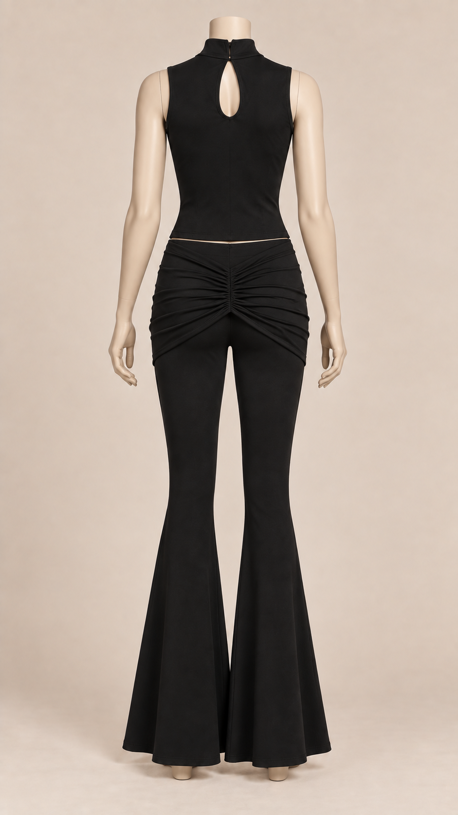 Noelle Twist Two-Piece Set — Black mannequin back