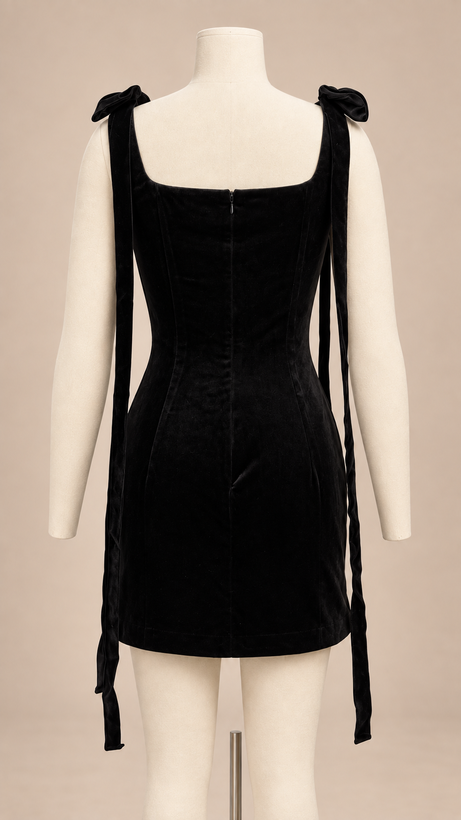 Isadora Velvet Mini — Black mannequin back