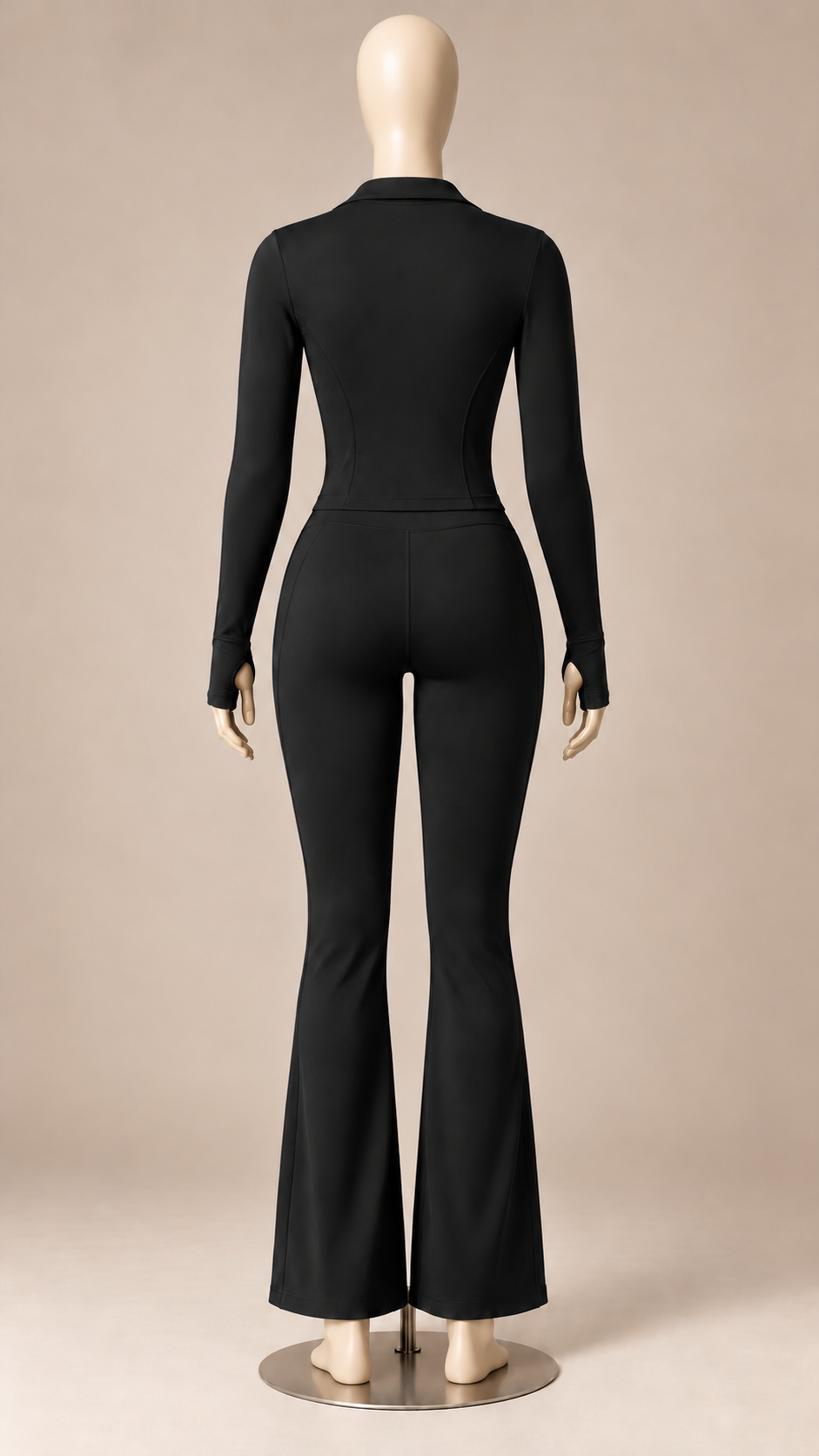 Kaia Contour Bootcut Set — Black mannequin back