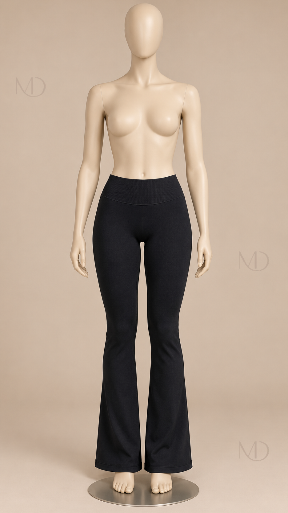 Ines Seamless Flare Pants — Black mannequin front