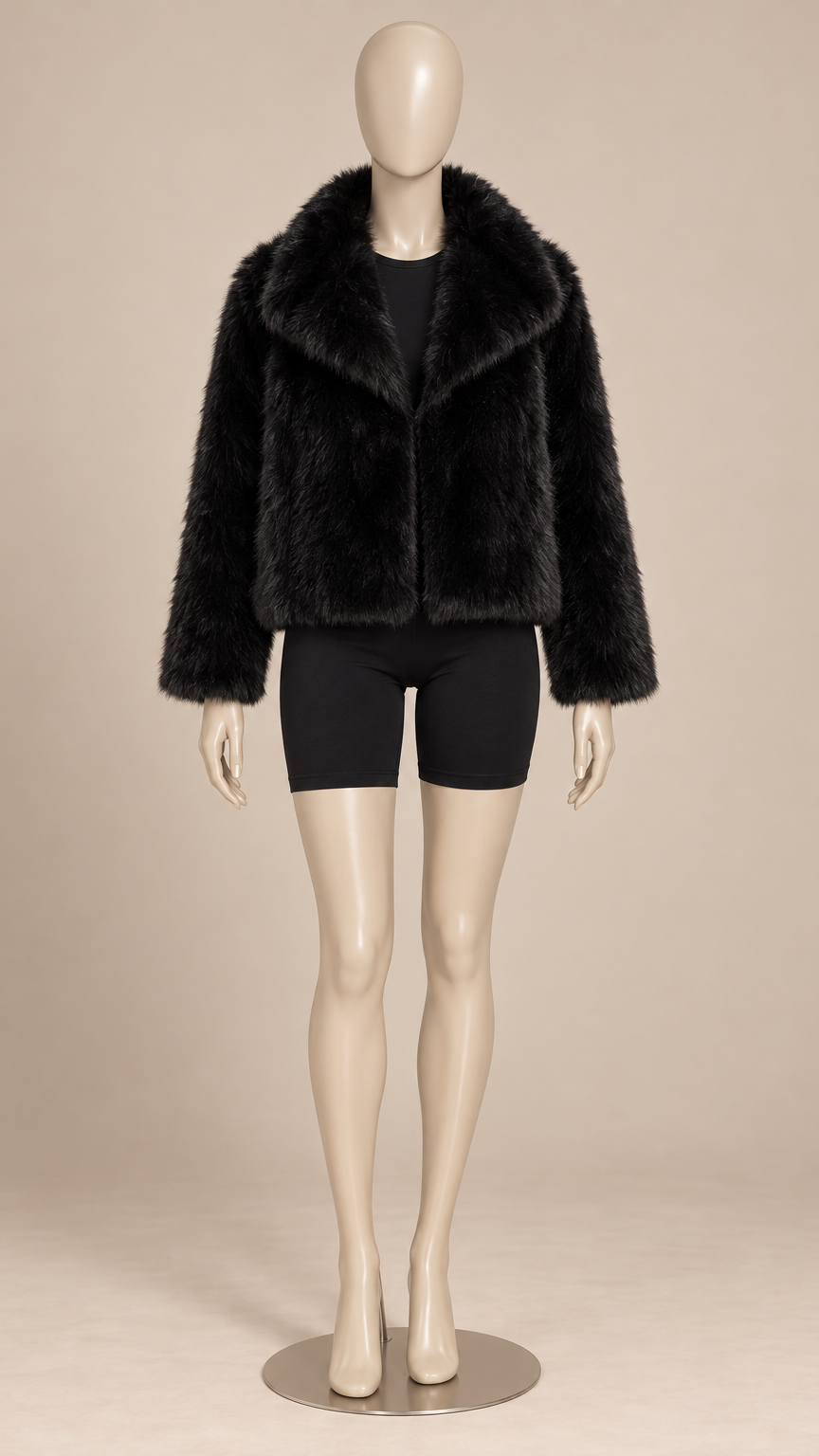 Josette Lapel Jacket — Black mannequin front