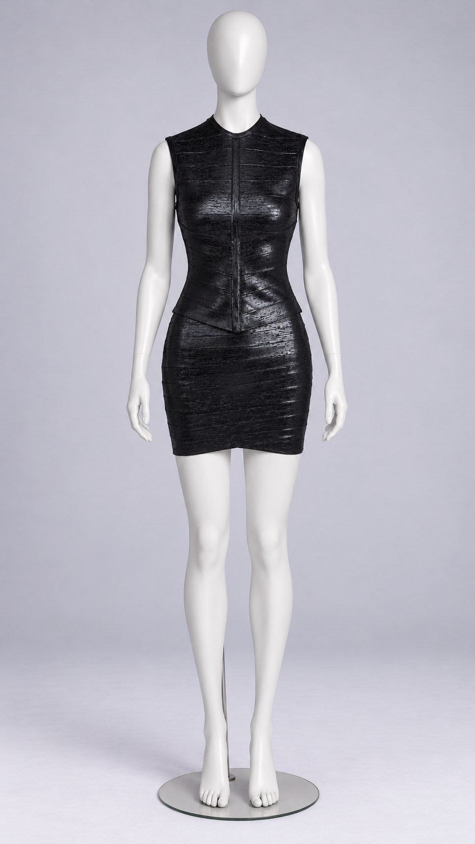Zinnia Foil Bandage Set — Black mannequin front