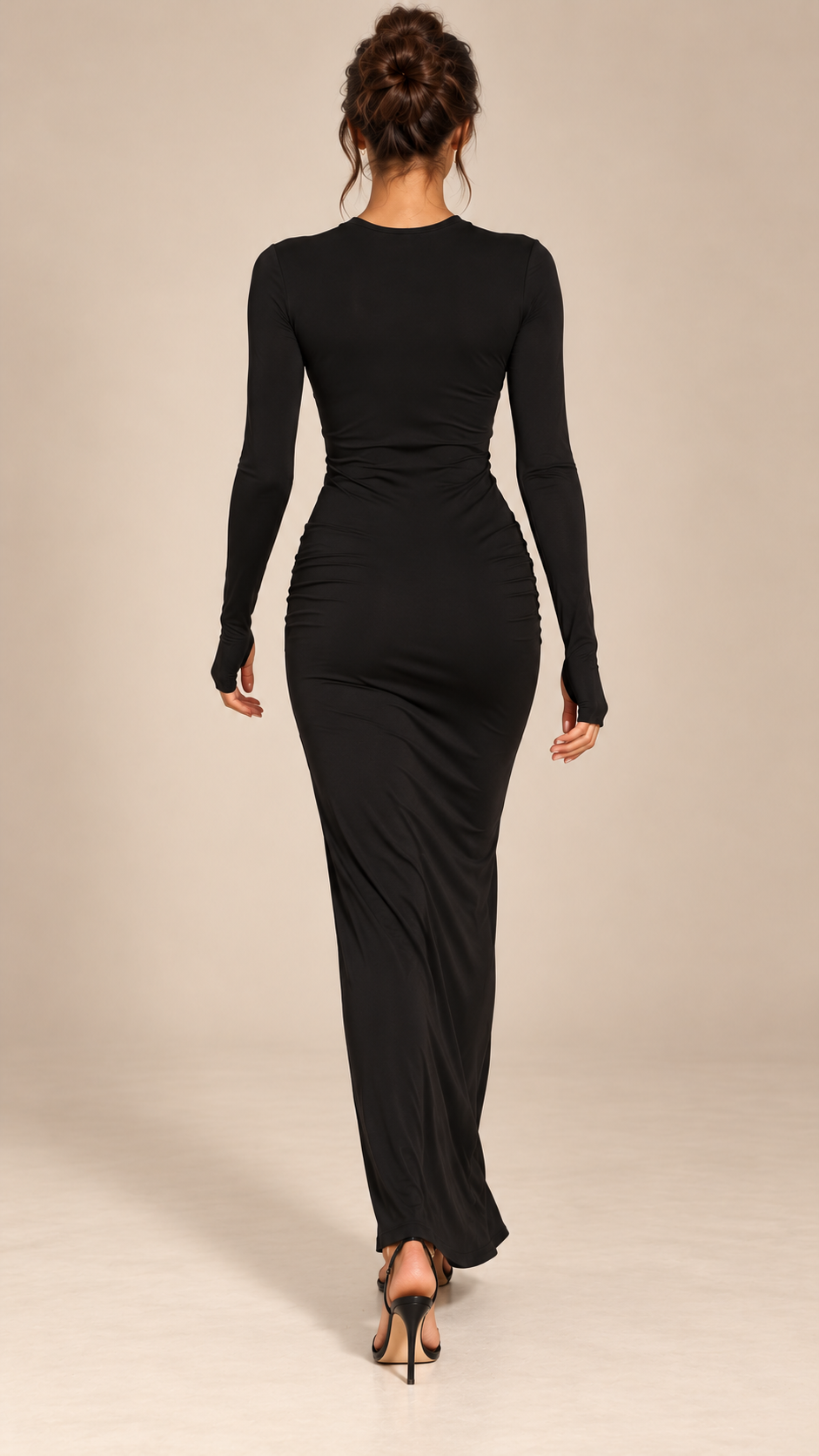 Ysolde Twist-Knot Maxi — Black model back