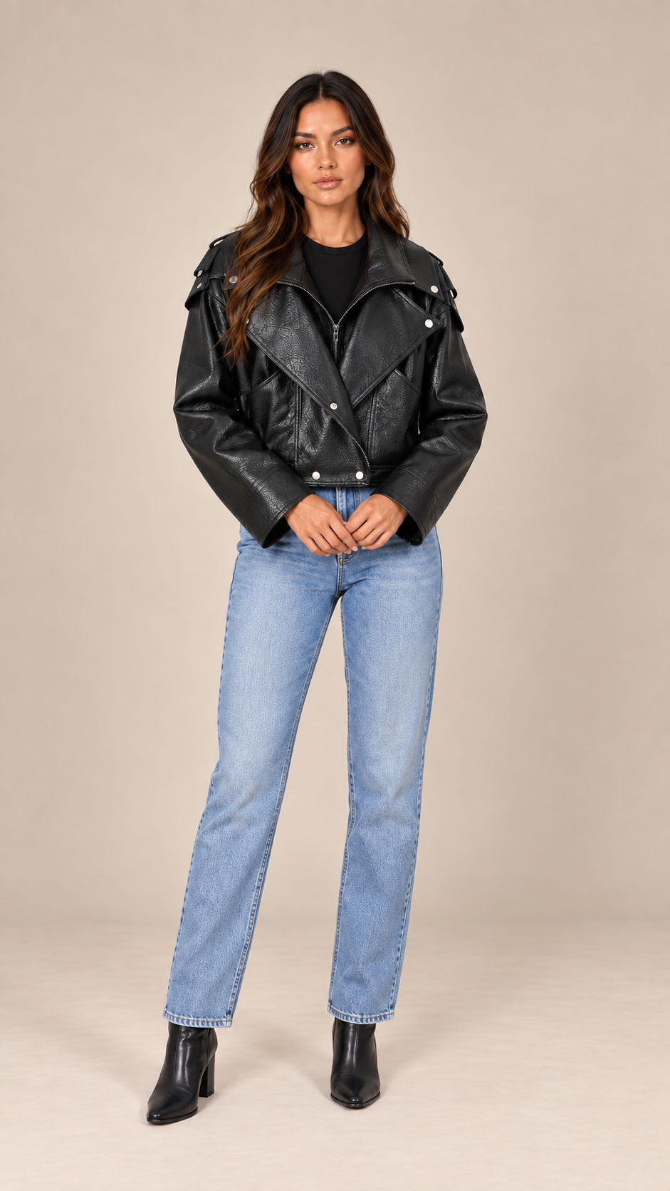 Cosima Tie-Back Jacket — Black model front