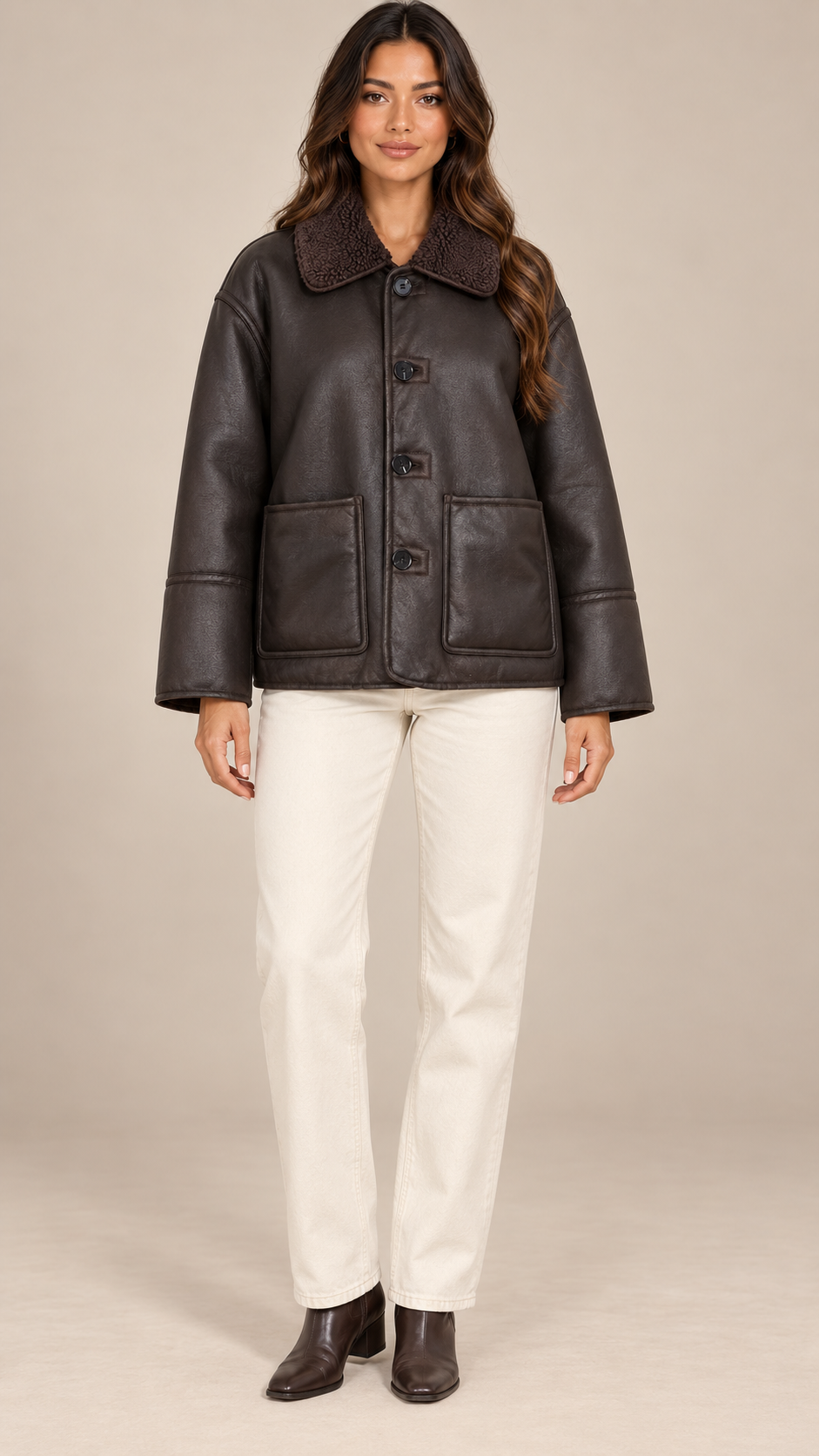 Clarisse Reversible Jacket — Black model front