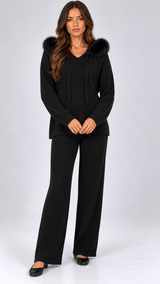 Wilma Fox-Hood Knit Set