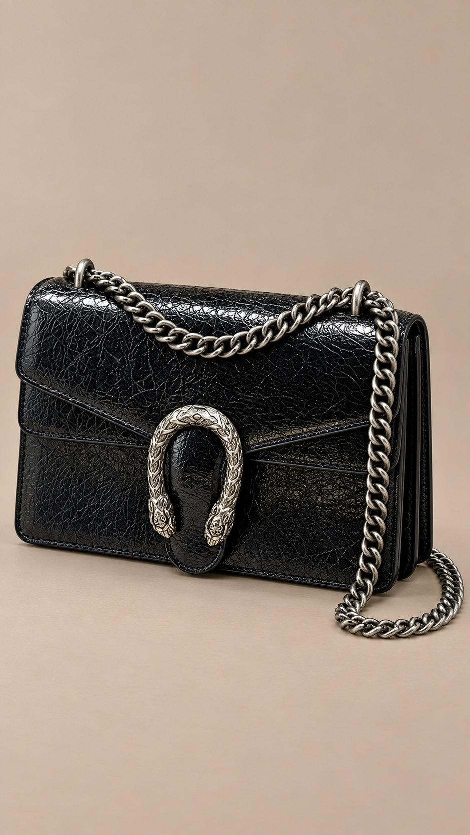 Nova Chain Shoulder Bag — Black product closed