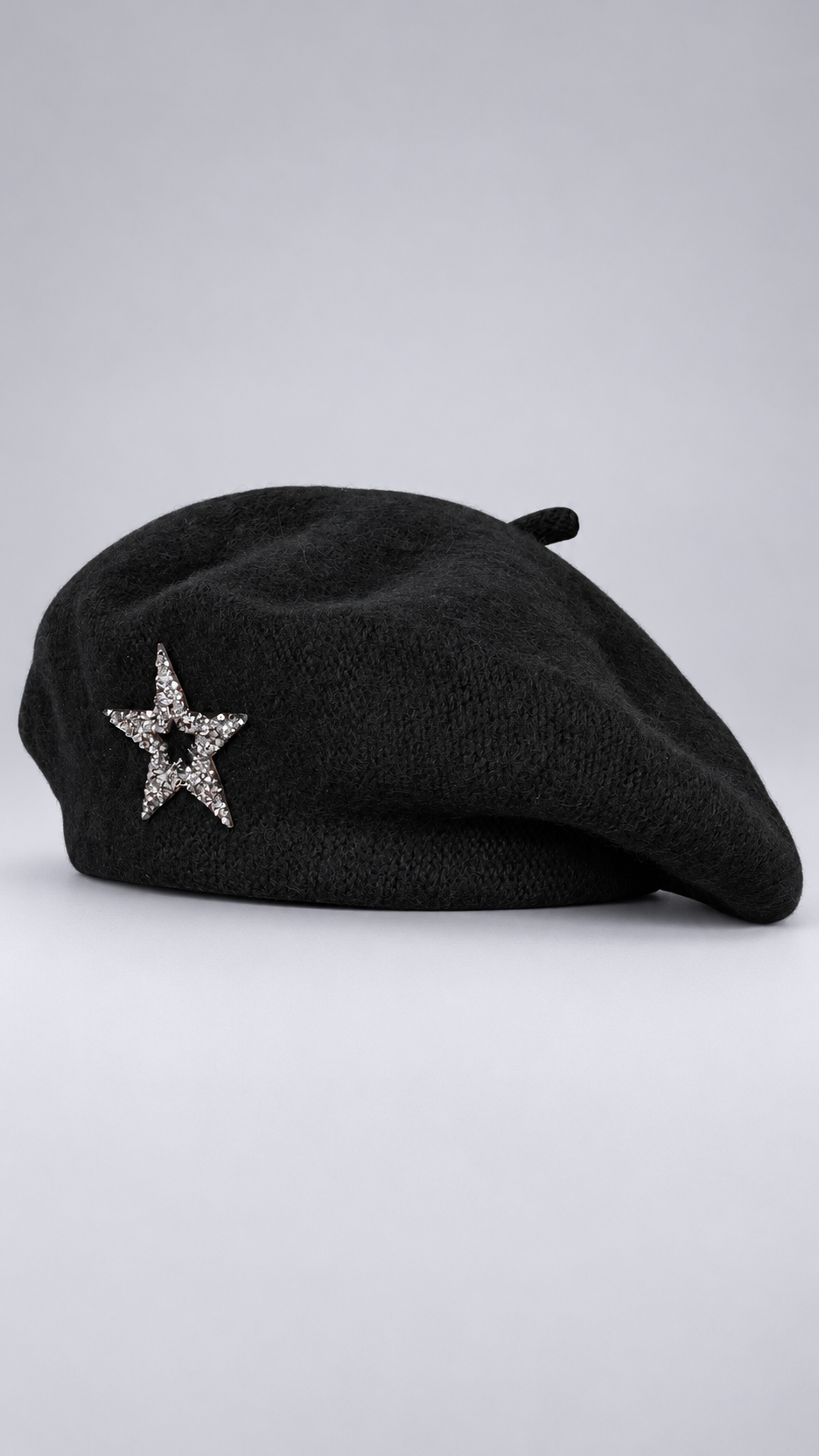 Odelette Star-Brooch Beret — Black product only