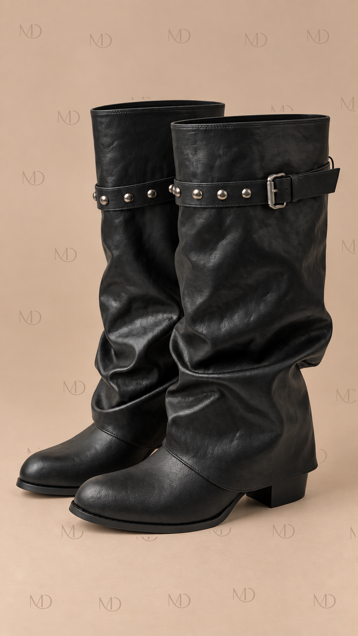 Dakota Ruched Western Boots — Black product only