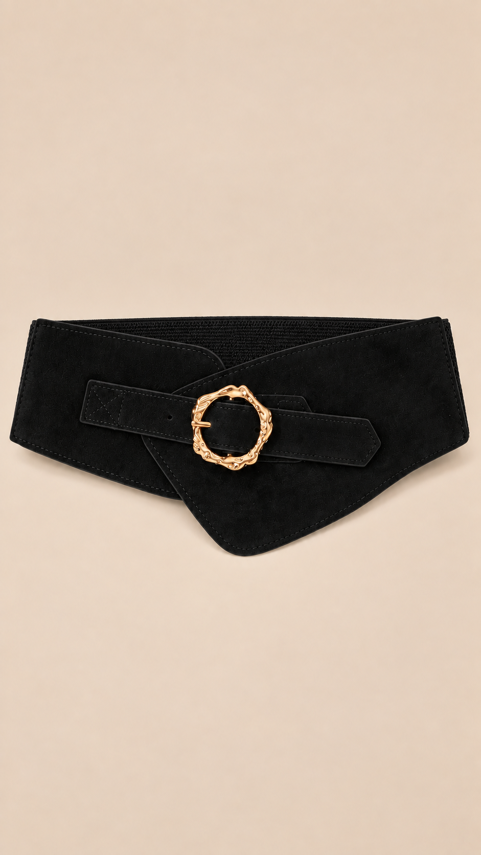 Beatrix Molten-Ring Belt — Black product only