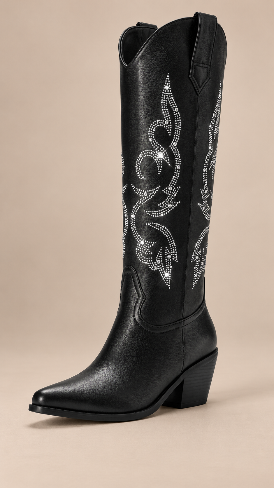 Marisol Rhinestone Western Boot — Black product only
