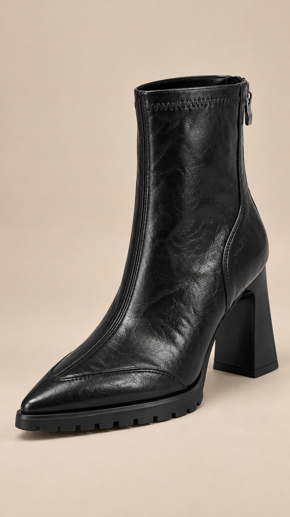 Coralie Block-Heel Ankle Boot — Black product only
