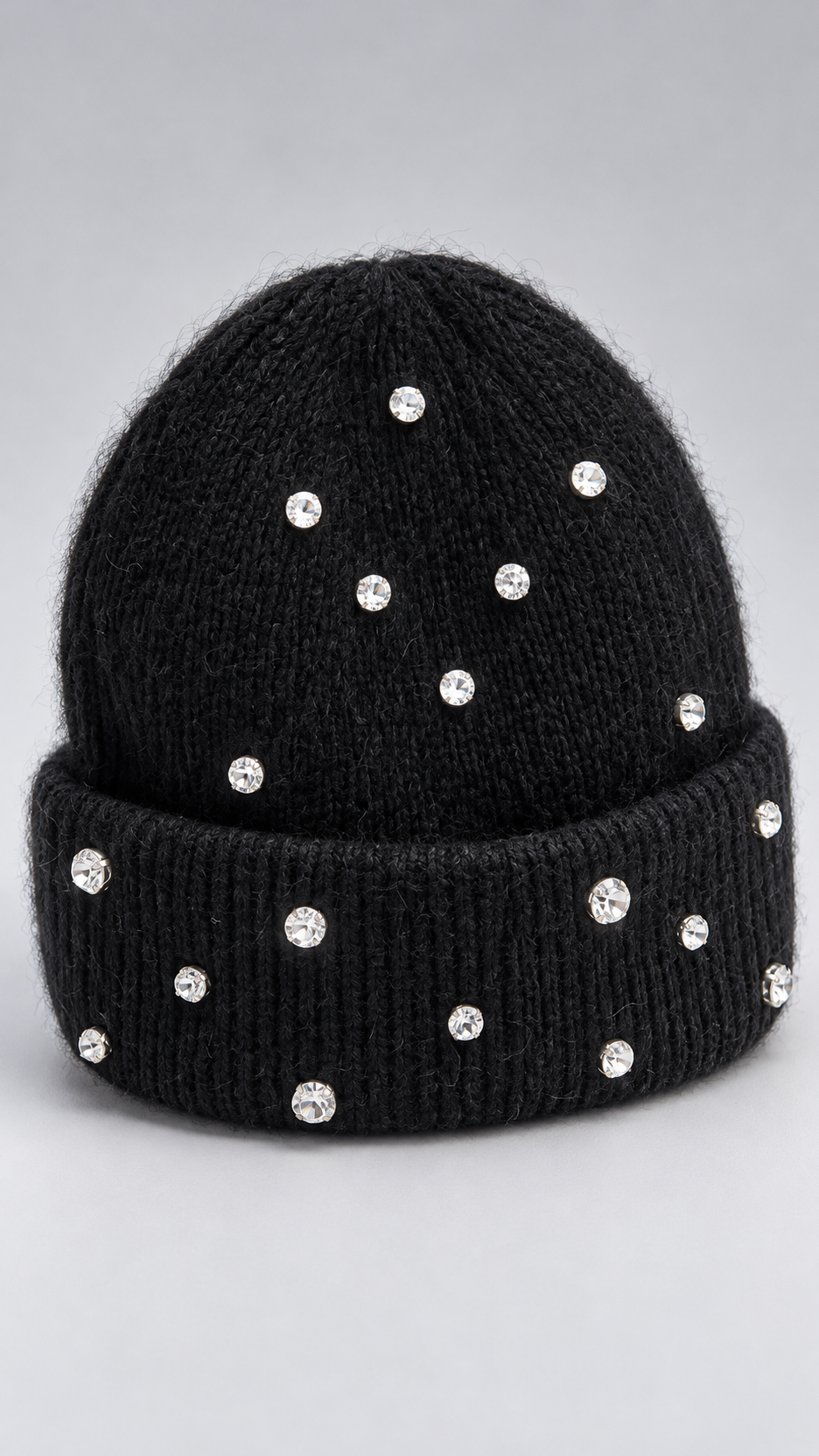 Hortense Rhinestone-Dot Beanie — Black product only