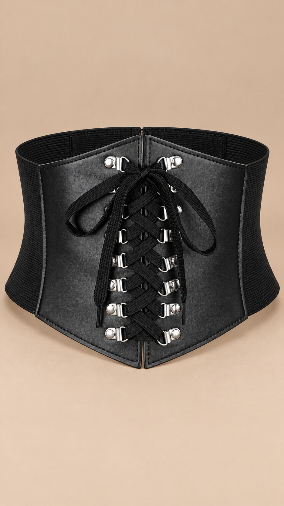 Seraphine Lace-Up Corset Belt — Black product only