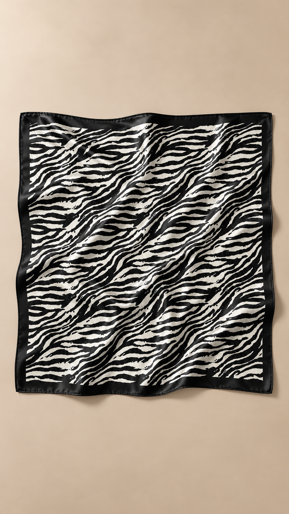 Marcella Zebra Satin Scarf — Black product only