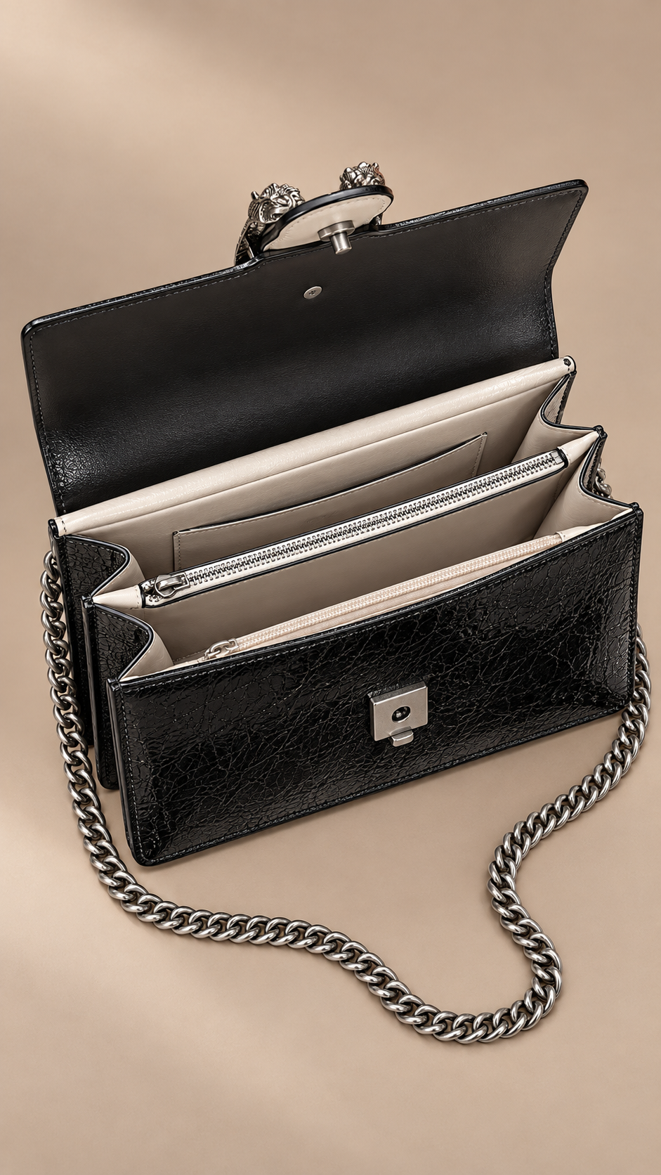 Nova Chain Shoulder Bag — Black product open