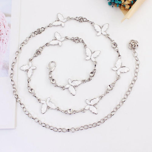 Bling Butterfly Pendant Chain Belt