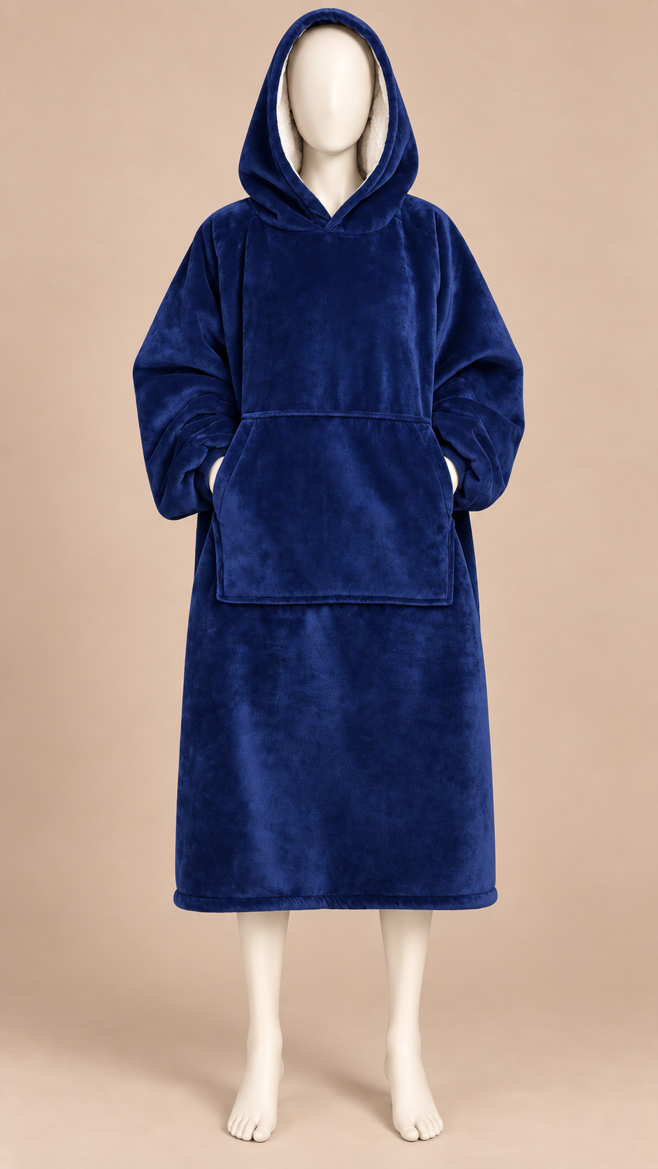 Maren Blanket Hoodie — Blue mannequin front