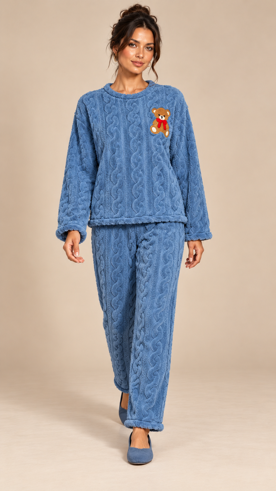 Philippa Bear-Patch Set — Blue model front