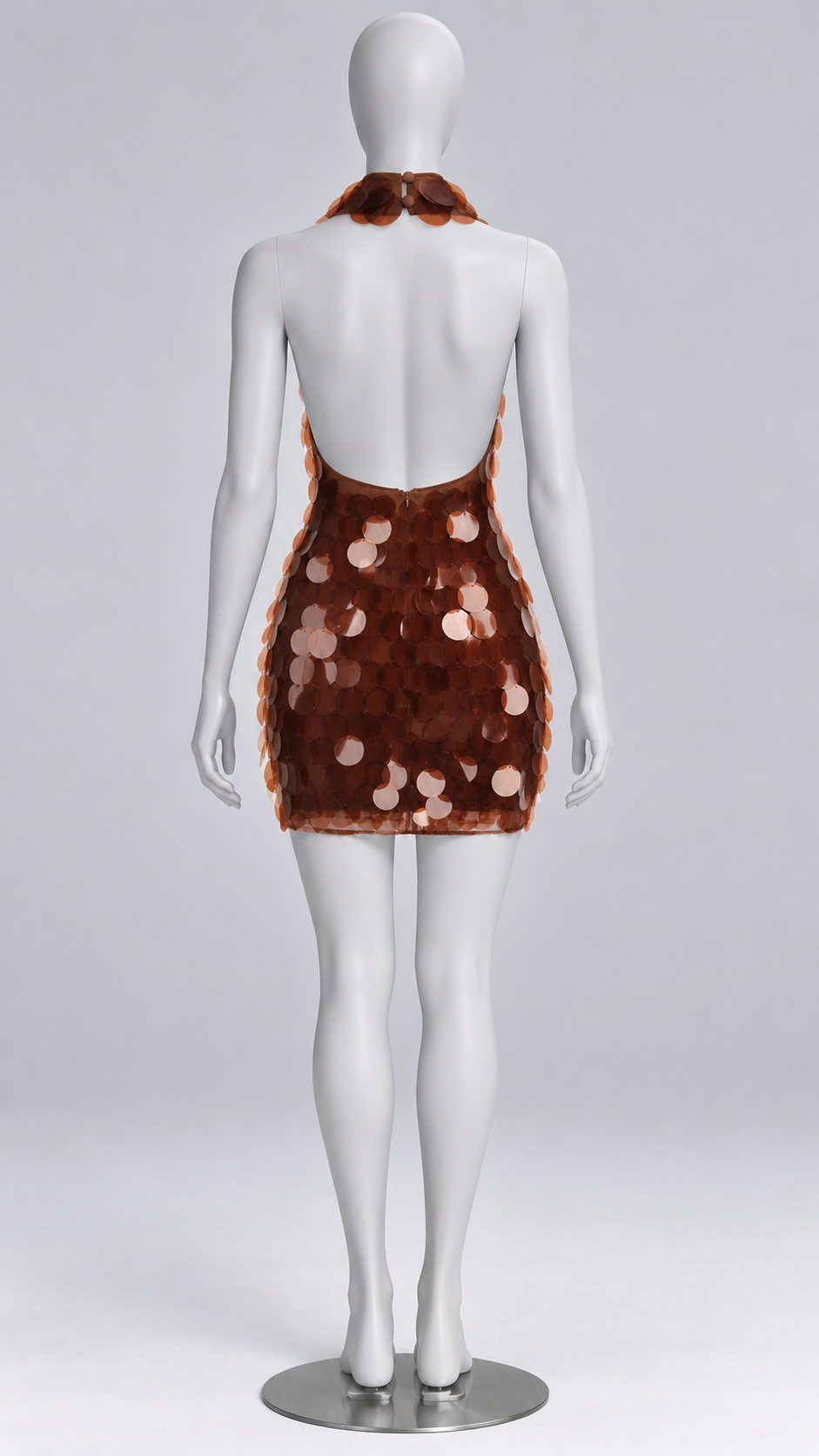 Mireille Paillette Mini — Brown coffee mannequin back