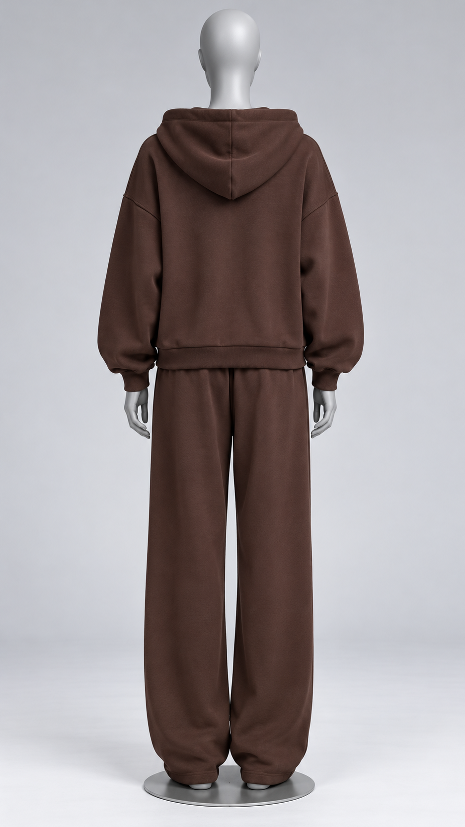 Rozalia Zip-Hoodie Set — Brown mannequin back