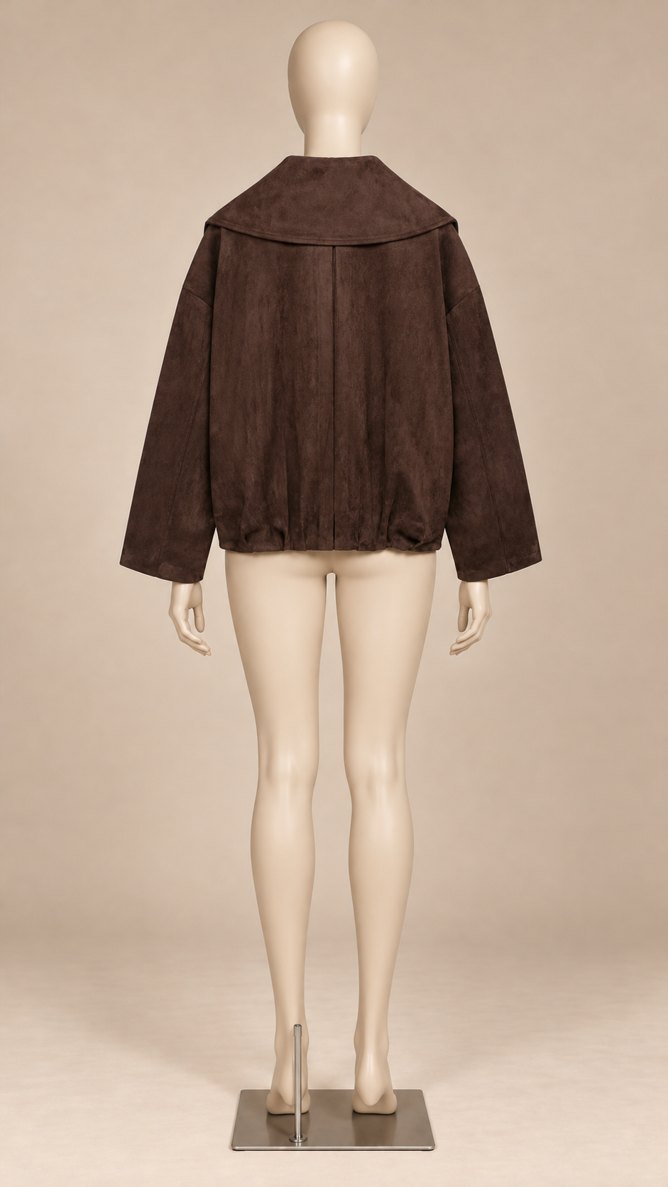 Rosetta Sailor-Collar Bomber — Brown mannequin back