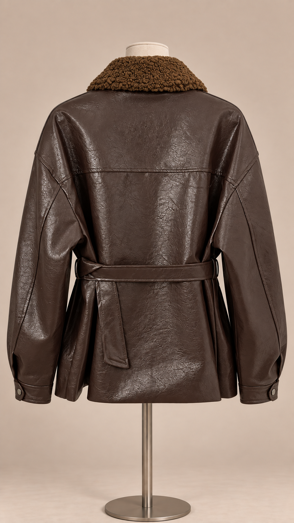 Harriet Shearling Jacket — Brown mannequin back