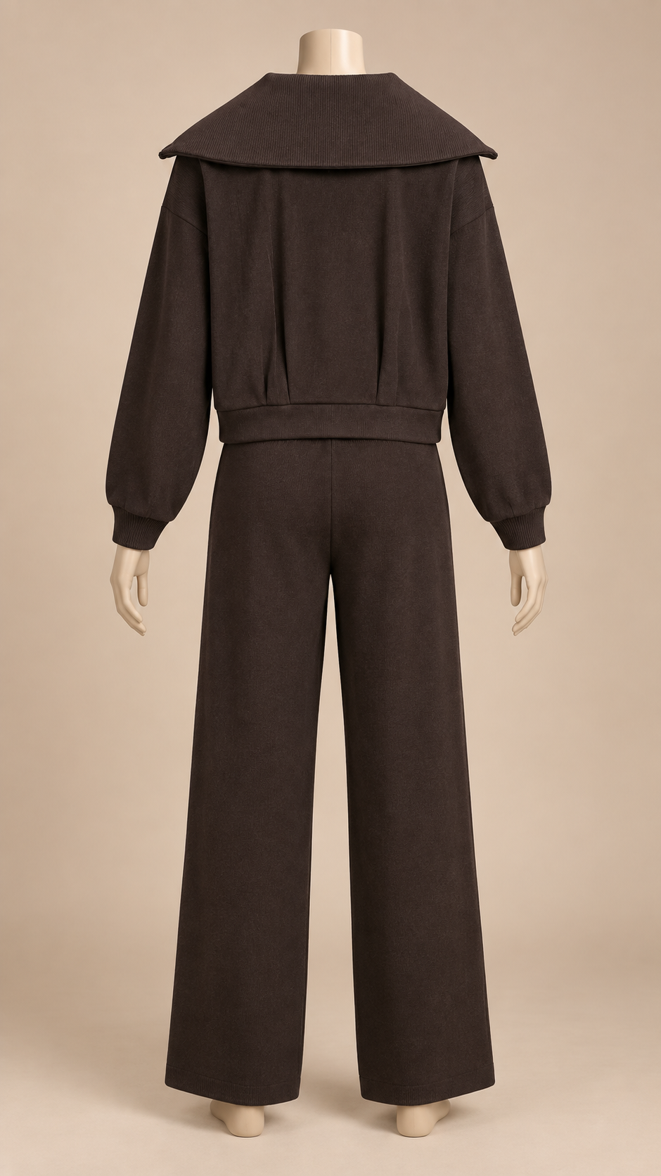 Marlowe Knit Two-Piece Set — Brown mannequin back