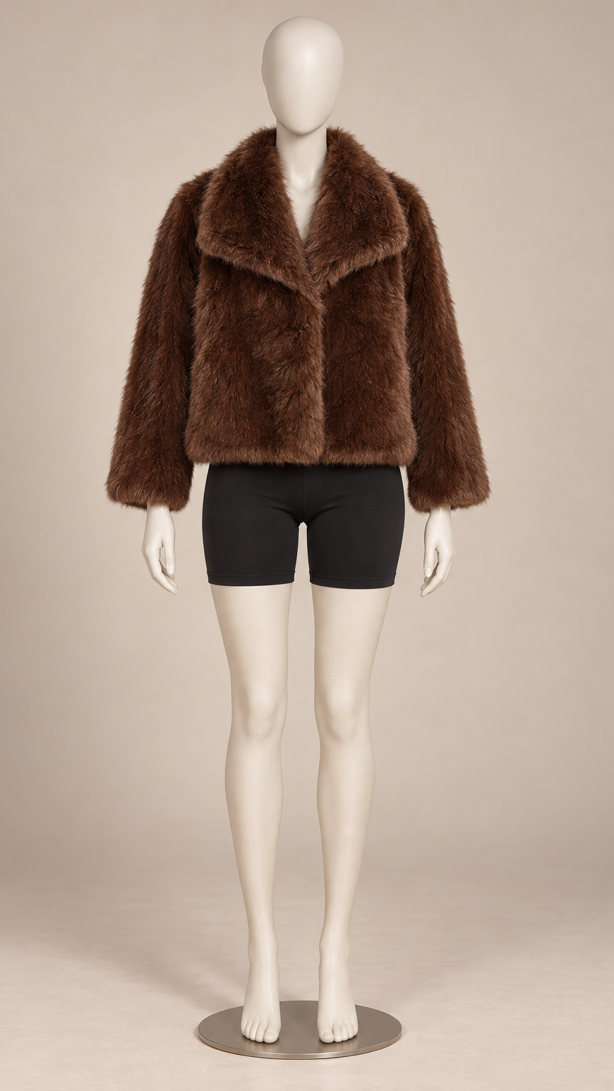 Josette Lapel Jacket — Brown mannequin front