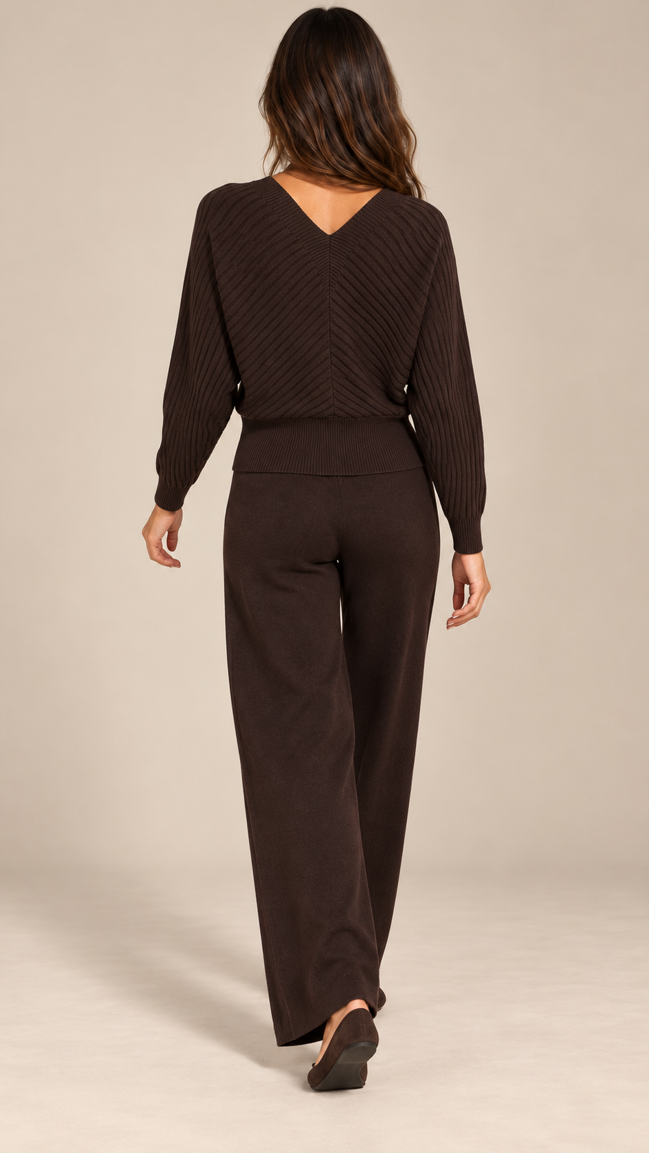 Briony Crisscross Pant Set — Brown model back