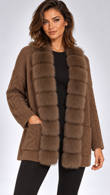 Maribelle Plush-Front Cardigan