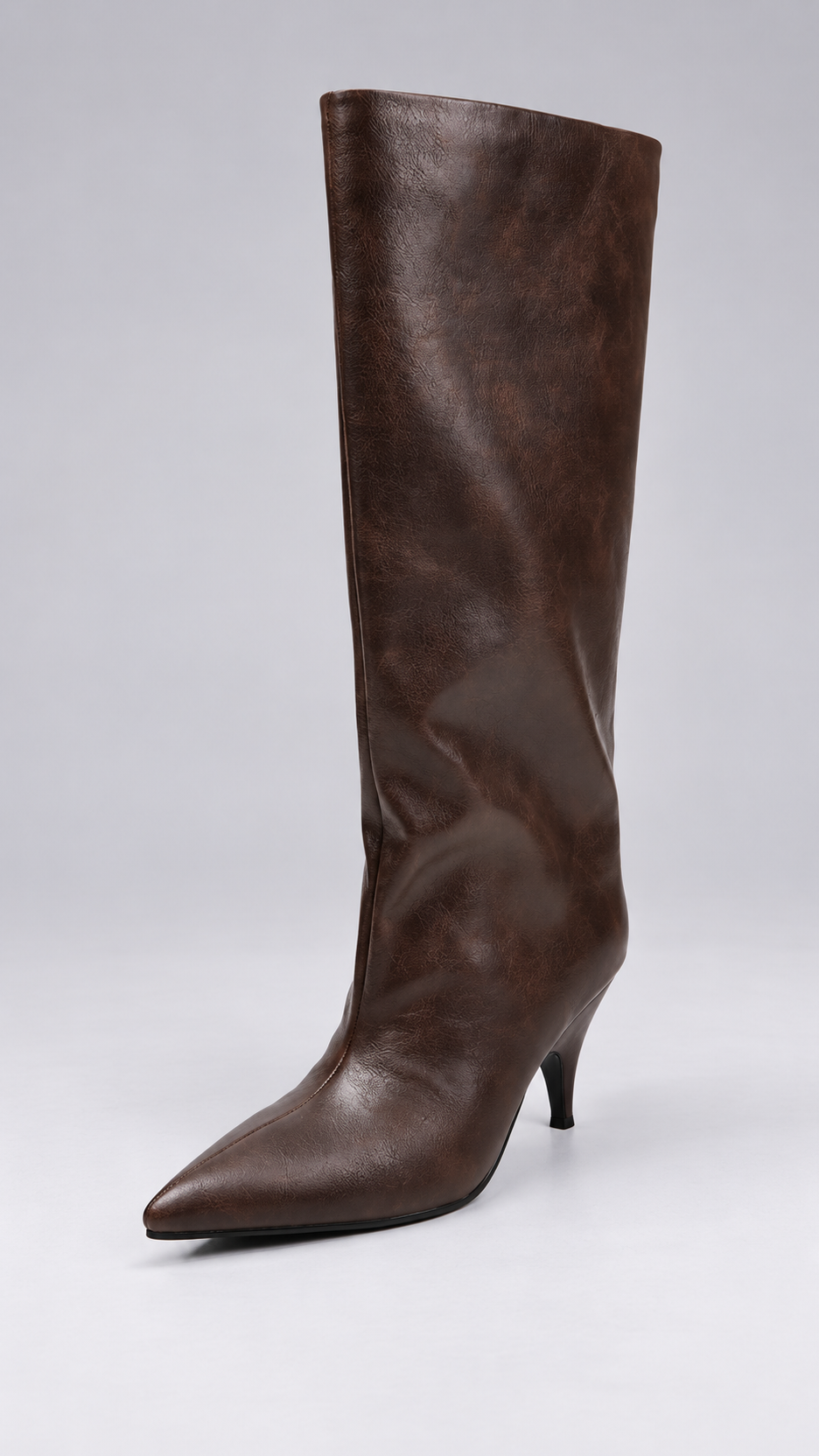 Maribeth Stiletto-Point Knee Boot — Brown product only