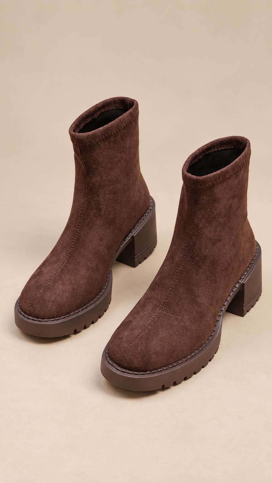 Vesna Block-Heel Boots — Brown product only