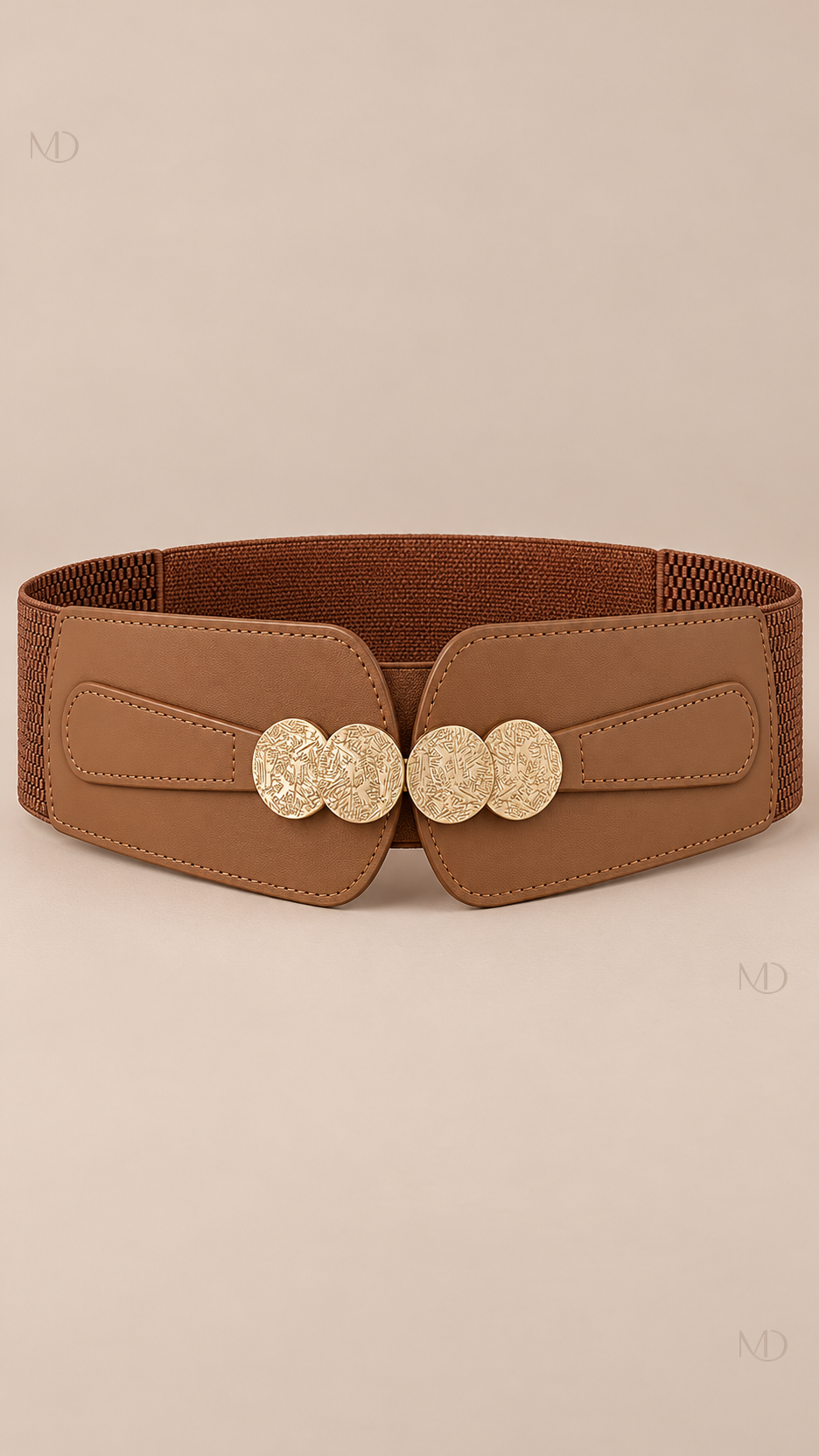Liora Coin-Buckle Belt — Brown product only